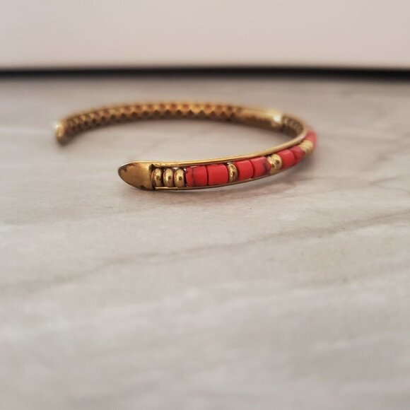 💖 Stella and Dot Beaded Beads Coral Exoctic Antiqed Bracelet 💖 - Picture 5 of 10